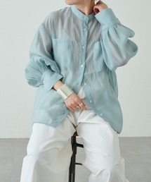 バンドカラーシアーシャツ