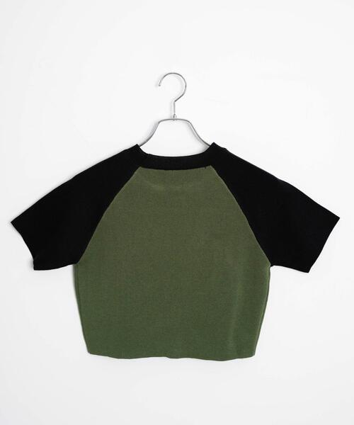 WEGO（ウィゴー）の「WEGO/ラグランジャガードチビニットT（Tシャツ/カットソー・レディース・カーキ/ホワイト・FREE）」の5枚目の写真