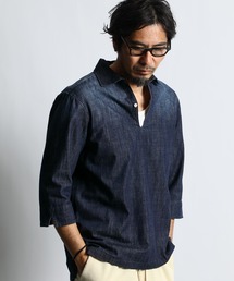 the duffer of st.george ブラックデニムシャツ セットアップ ブラックデニムシャツシャツアウター ｜The DUFFER