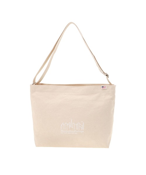 Manhattan Portage(マンハッタンポーテージ)の「Clearview Shoulder Bag Canvas Lite 24(ショルダーバッグ・レディース・ナチュラル/ブルー・MEDIUM)」の4枚目の写真
