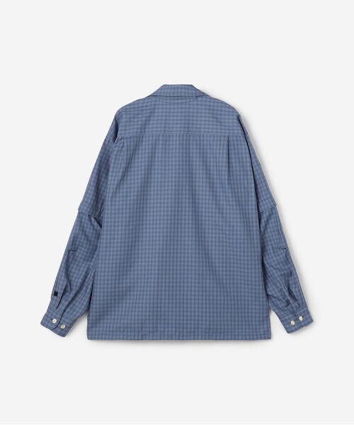 DAIWA PIER39（ダイワピア39）の「DAIWA PIER39 | TECH SPORTS OPEN COLLAR SHIRT L/S MINI PLAIDS MEN（シャツ/ブラウス・メンズ・ベージュ系その他/ブルー系その他・L/S/M）」の4枚目の写真