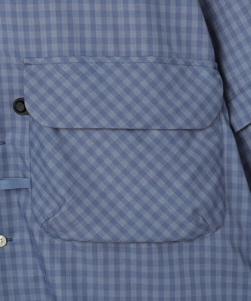 DAIWA PIER39（ダイワピア39）の「DAIWA PIER39 | TECH SPORTS OPEN COLLAR SHIRT L/S MINI PLAIDS MEN（シャツ/ブラウス・メンズ・ベージュ系その他/ブルー系その他・L/S/M）」の9枚目の写真