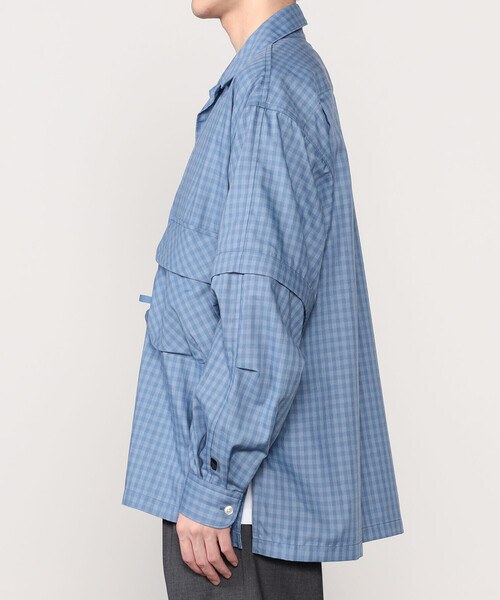 DAIWA PIER39（ダイワピア39）の「DAIWA PIER39 | TECH SPORTS OPEN COLLAR SHIRT L/S MINI PLAIDS MEN（シャツ/ブラウス・メンズ・ベージュ系その他/ブルー系その他・L/S/M）」の16枚目の写真