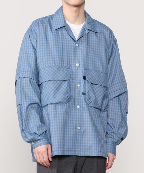 DAIWA PIER39（ダイワピア39）の「DAIWA PIER39 | TECH SPORTS OPEN COLLAR SHIRT L/S MINI PLAIDS MEN（シャツ/ブラウス・メンズ・ベージュ系その他/ブルー系その他・L/S/M）」の18枚目の写真