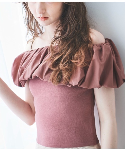 31 Sons de mode(トランテアン ソン ドゥ モード)の「バルーンカラー2WAYオフショルニット(ニット/セーター・レディース・ライトグレー/ピンク/ブラック/オフホワイト・36)」の16枚目の写真