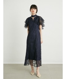 極美品✨24SS リリーブラウン レースチャイナドレス アイボリー マキシ丈 M LILY BROWN SALE60%OFF リリー ブラウン ワンピース 24秋冬
