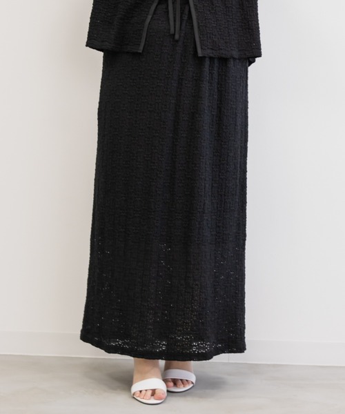 CLETTE(クレット)の「フラワーレーススカート(スカート・レディース・アイボリー/ブラック・LL/3L/4L)」の13枚目の写真