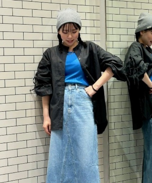 RODEO CROWNS WIDE BOWL（ロデオクラウンズワイドボウル）の「リネン アームリボンシャツ（シャツ/ブラウス・レディース・チャコールグレー/オレンジ系その他/オフホワイト/ブルー系その他・FREE）」の3枚目の写真