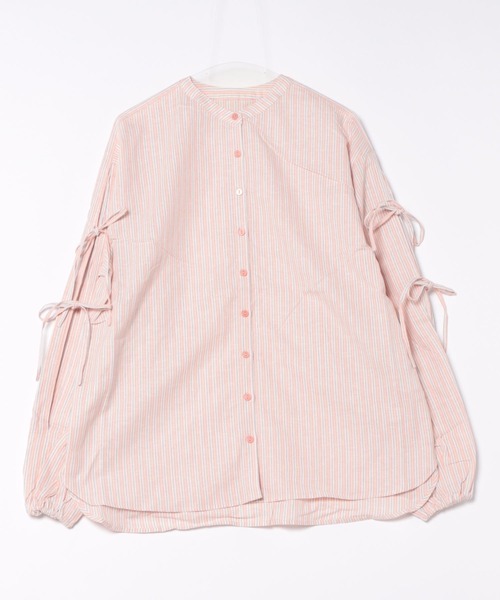 RODEO CROWNS WIDE BOWL（ロデオクラウンズワイドボウル）の「リネン アームリボンシャツ（シャツ/ブラウス・レディース・チャコールグレー/オレンジ系その他/オフホワイト/ブルー系その他・FREE）」の7枚目の写真