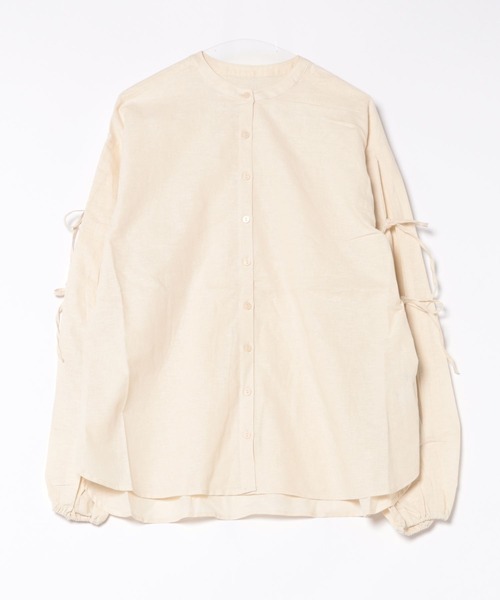 RODEO CROWNS WIDE BOWL（ロデオクラウンズワイドボウル）の「リネン アームリボンシャツ（シャツ/ブラウス・レディース・チャコールグレー/オレンジ系その他/オフホワイト/ブルー系その他・FREE）」の8枚目の写真