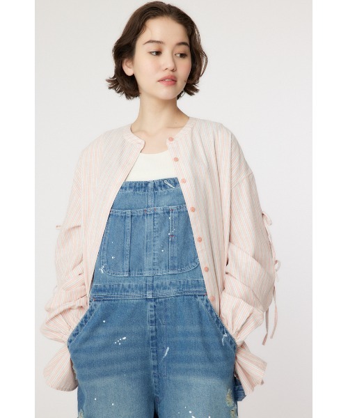 RODEO CROWNS WIDE BOWL（ロデオクラウンズワイドボウル）の「リネン アームリボンシャツ（シャツ/ブラウス・レディース・チャコールグレー/オレンジ系その他/オフホワイト/ブルー系その他・FREE）」の15枚目の写真