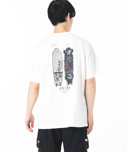 半袖Tシャツ★ニューエラ★CAPS ON THE スケートボード IVORY NEW ERA ニューエラ 韓国企画 半袖Tシャツ スケートボード