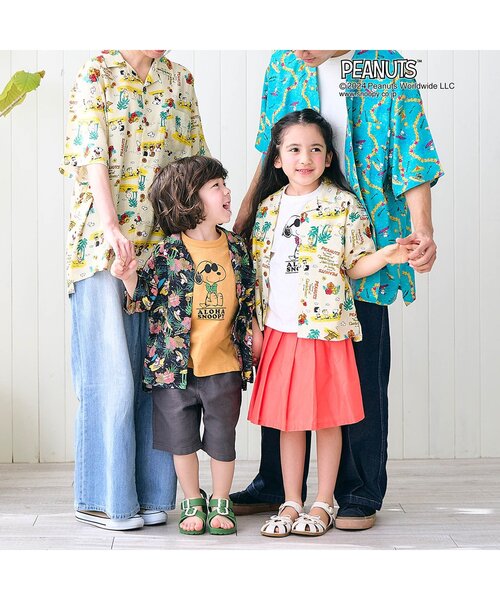 F.O.KIDS(エフオーキッズ)の「【セットアップ・お揃い可能】PEANUTS ALOHA SHIRTS(オトナ)(シャツ/ブラウス・レディース・キナリ/ブラック/ターコイズブルー・LARGE/MEDIUM)」の8枚目の写真