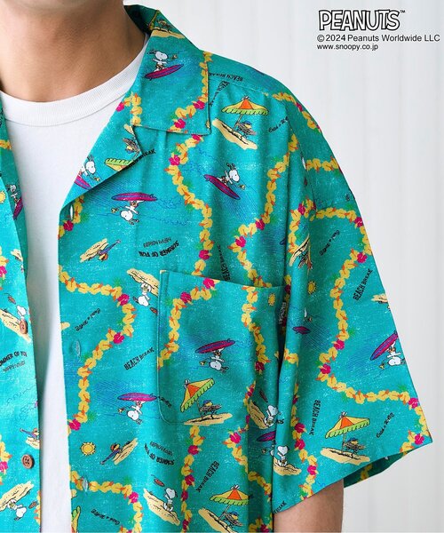F.O.KIDS(エフオーキッズ)の「【セットアップ・お揃い可能】PEANUTS ALOHA SHIRTS(オトナ)(シャツ/ブラウス・レディース・キナリ/ブラック/ターコイズブルー・LARGE/MEDIUM)」の19枚目の写真