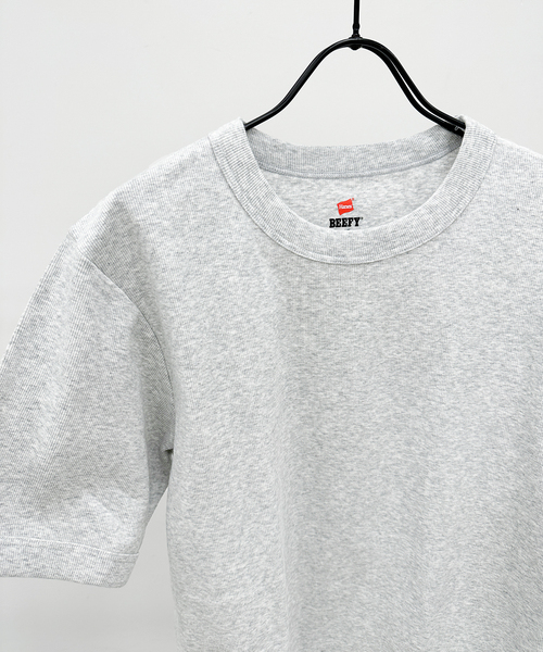 U by SPICK&SPAN(ユーバイスピックアンドスパン)の「【Hanes / ヘインズ】 BEEFYリブクルーネックTシャツ HM1-R103(Tシャツ/カットソー・レディース・ブラック/ホワイト/ライトグレー・FREE)」の3枚目の写真