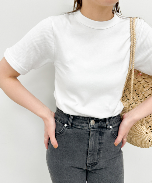 U by SPICK&SPAN(ユーバイスピックアンドスパン)の「【Hanes / ヘインズ】 BEEFYリブクルーネックTシャツ HM1-R103(Tシャツ/カットソー・レディース・ブラック/ホワイト/ライトグレー・FREE)」の13枚目の写真