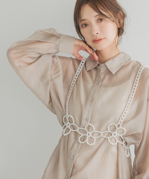 mysty woman（ミスティウーマン）の「フラワーパールビスチェ　126555（その他トップス・レディース・ホワイト系その他・FREE）」の15枚目の写真