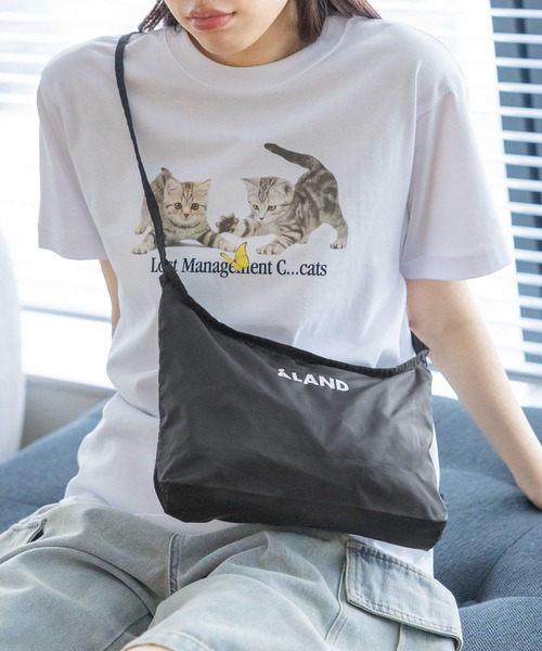 ALAND（エーランド）の「【UNISEX】ALAND／ナイロンムーンBAG（ショルダーバッグ・レディース・ホワイト/ライトグリーン/ネイビー/ブラック/ライトグレー・FREE）」の3枚目の写真