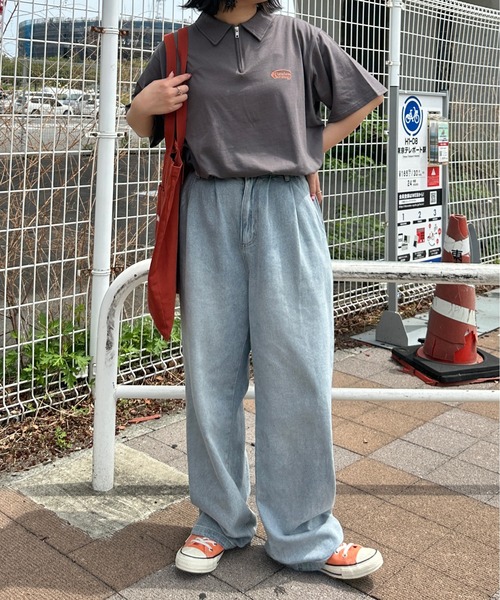 kutir(クティール)の「刺繍ロゴハーフジップTシャツ(Tシャツ/カットソー・レディース・チャコールグレー/オートミール/ブルー/アイボリー・FREE)」の15枚目の写真