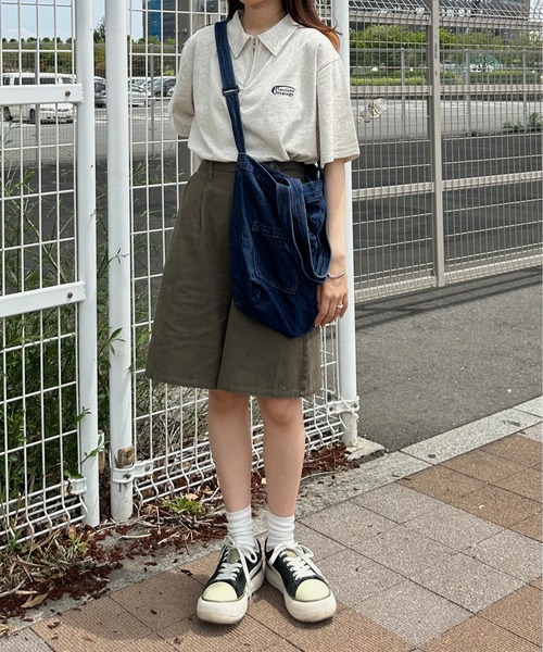 kutir(クティール)の「刺繍ロゴハーフジップTシャツ(Tシャツ/カットソー・レディース・チャコールグレー/オートミール/ブルー/アイボリー・FREE)」の21枚目の写真