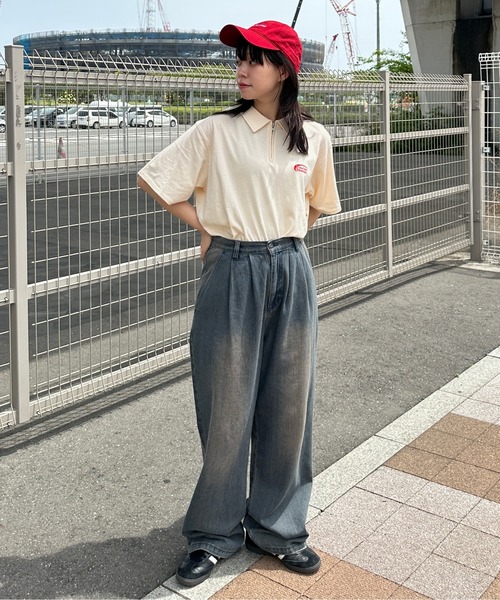 kutir(クティール)の「刺繍ロゴハーフジップTシャツ(Tシャツ/カットソー・レディース・チャコールグレー/オートミール/ブルー/アイボリー・FREE)」の9枚目の写真