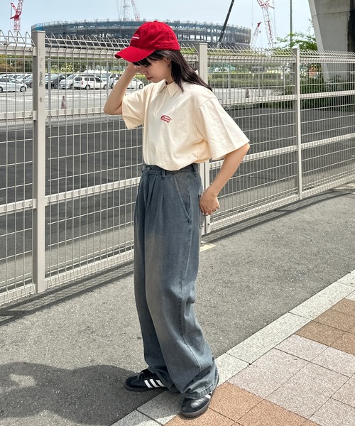 kutir(クティール)の「刺繍ロゴハーフジップTシャツ(Tシャツ/カットソー・レディース・チャコールグレー/オートミール/ブルー/アイボリー・FREE)」の10枚目の写真