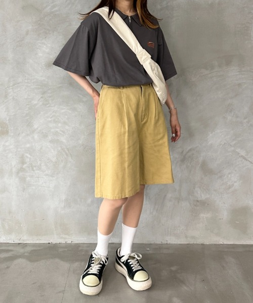 kutir(クティール)の「刺繍ロゴハーフジップTシャツ(Tシャツ/カットソー・レディース・チャコールグレー/オートミール/ブルー/アイボリー・FREE)」の5枚目の写真