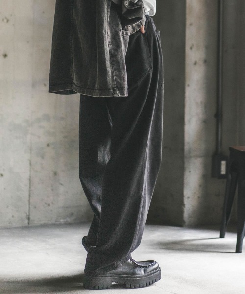 MIYHOOビンテージウォッシングジーンズ（クリーム） セール】ヴィンテージメイクオーバーワイドデニムパンツ（デニムパンツ