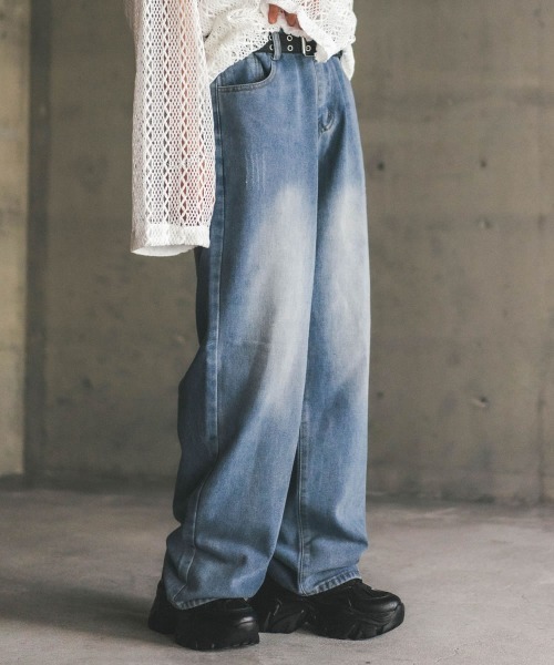 メルう様専用 Peoplestyle インディゴジーンズ ワイドパンツ