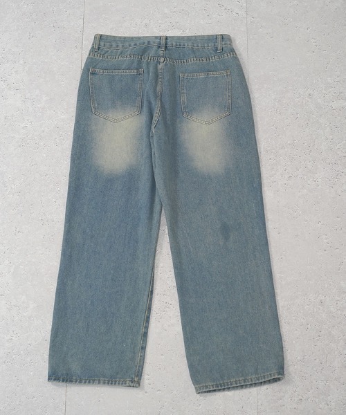 Shoowtime(ショウタイム)の「ヴィンテージメイクオーバーワイドデニムパンツ(デニムパンツ・メンズ・ブラウン系/ブルー/ブルー系/ブラック系/ライトブルー/ブラック・MEDIUM/LARGE/X-LARGE/SMALL)」の9枚目の写真