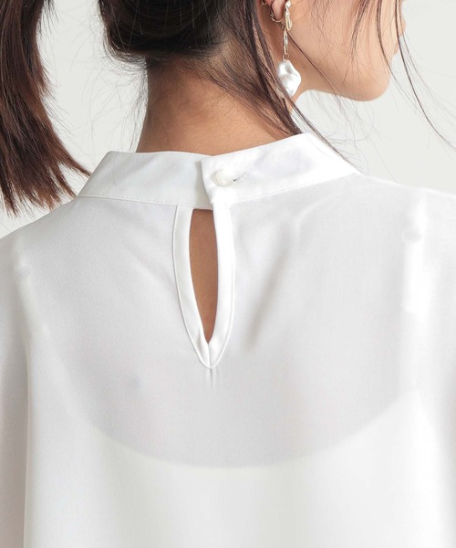 and it_（アンドイット）の「チュールスリーブハイネックブラウス（シャツ/ブラウス・レディース・ブルー/アイボリー/ブラック・M）」の16枚目の写真