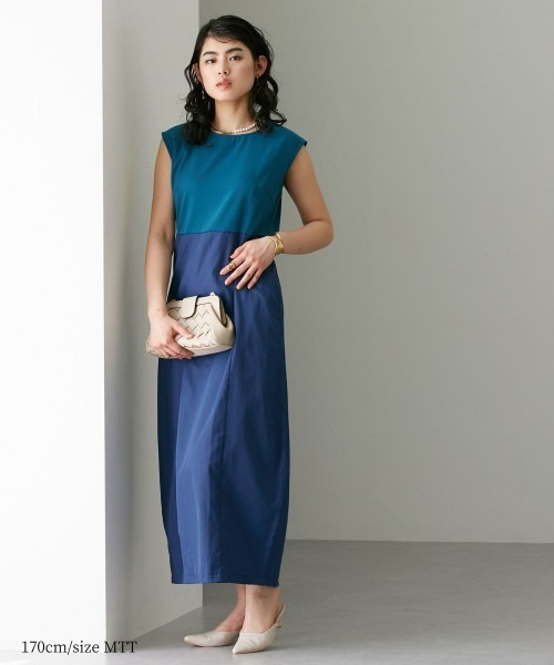 slattgir（スラットジール）の「高身長　ドッキングノースリーブワンピース（トールサイズ）muguet blanc（ワンピース・レディース・グリーン系/ブラック系・3L/LL/L/M）」の19枚目の写真