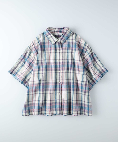 BACK NUMBER（バックナンバー）の「BACK NUMBER(バックナンバー)マドラスチェック半袖シャツ（シャツ/ブラウス・レディース・ブラック/レッド/グリーン・M/L）」の14枚目の写真