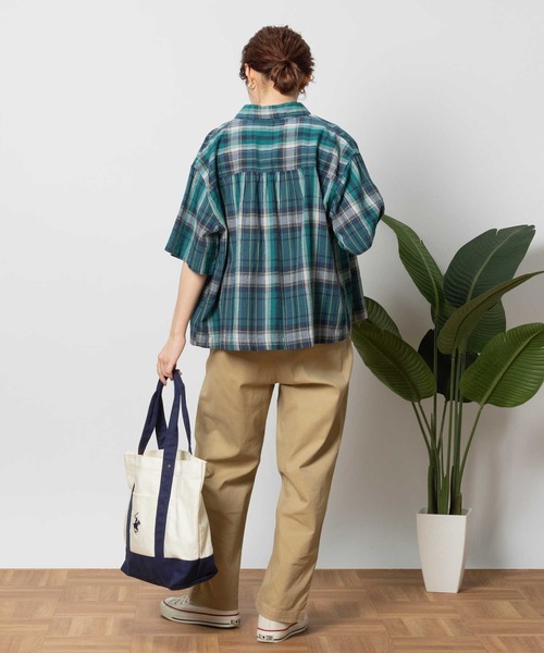 BACK NUMBER（バックナンバー）の「BACK NUMBER(バックナンバー)マドラスチェック半袖シャツ（シャツ/ブラウス・レディース・ブラック/レッド/グリーン・M/L）」の7枚目の写真