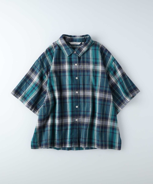 BACK NUMBER（バックナンバー）の「BACK NUMBER(バックナンバー)マドラスチェック半袖シャツ（シャツ/ブラウス・レディース・ブラック/レッド/グリーン・M/L）」の13枚目の写真