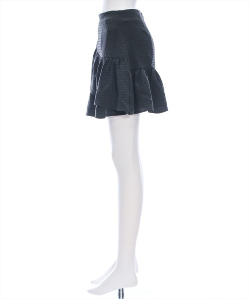 clear（クリア）の「サッカー地インパン付きフリルミニスカート［ショート丈 インパン付き］≪再入荷≫（スカート・レディース・ブラック/オフホワイト・M/S）」の10枚目の写真