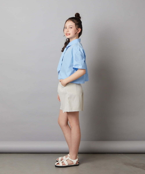 a.v.v（アーヴェヴェ）の「[140-150]アソートクロップドシャツ（シャツ/ブラウス・キッズ・ホワイト/ダークインディゴブルー・140/150）」の13枚目の写真