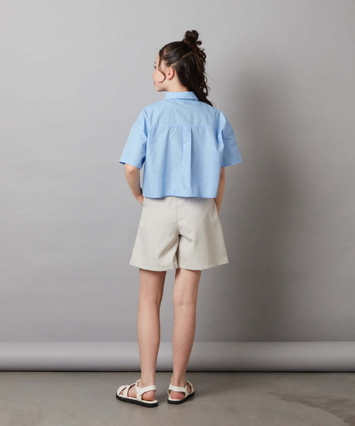 a.v.v（アーヴェヴェ）の「[140-150]アソートクロップドシャツ（シャツ/ブラウス・キッズ・ホワイト/ダークインディゴブルー・140/150）」の14枚目の写真