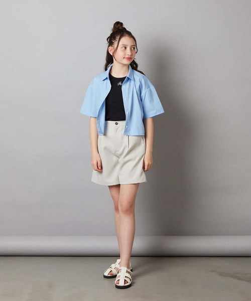 a.v.v（アーヴェヴェ）の「[140-150]アソートクロップドシャツ（シャツ/ブラウス・キッズ・ホワイト/ダークインディゴブルー・140/150）」の16枚目の写真