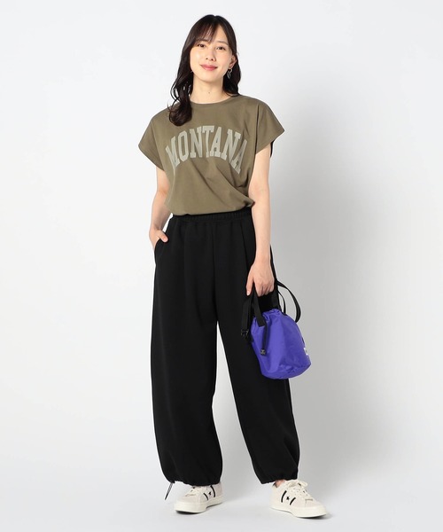 Grand PARK（グランドパーク）の「ドルマンカレッジロゴT（Tシャツ/カットソー・レディース・ブルー/チャコールグレー/カーキ/ホワイト・FREE）」の6枚目の写真