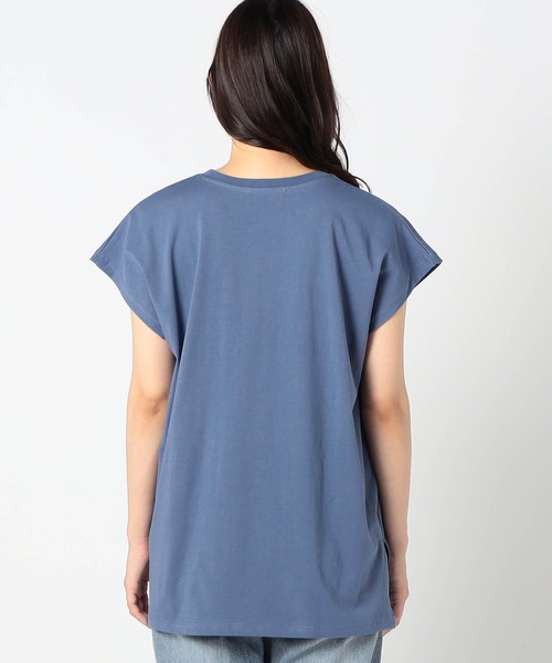 Grand PARK（グランドパーク）の「ドルマンカレッジロゴT（Tシャツ/カットソー・レディース・ブルー/チャコールグレー/カーキ/ホワイト・FREE）」の8枚目の写真