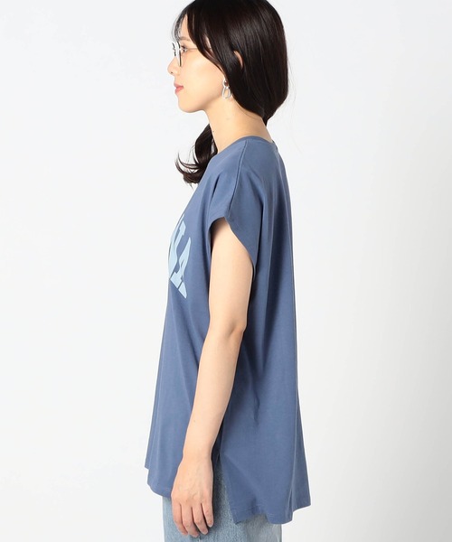 Grand PARK（グランドパーク）の「ドルマンカレッジロゴT（Tシャツ/カットソー・レディース・ブルー/チャコールグレー/カーキ/ホワイト・FREE）」の9枚目の写真