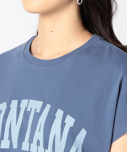 Grand PARK（グランドパーク）の「ドルマンカレッジロゴT（Tシャツ/カットソー・レディース・ブルー/チャコールグレー/カーキ/ホワイト・FREE）」の10枚目の写真