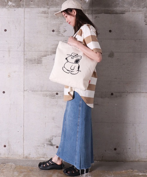 PEANUTS（ピーナッツ）の「(LF)【PEANUTS】プリント キャンバス トートバッグ（トートバッグ・レディース・アイボリー系1/アイボリー系5/アイボリー系4/アイボリー系3/アイボリー系2・ONE SIZE）」の14枚目の写真