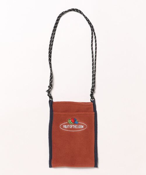 FRUIT OF THE LOOM(フルーツオブザルーム)の「FREECE SHOULDER BAG / ショルダーバッグ / カジュアル / ロゴ / ワンポイント / 刺繍 / フリース / ユニセックス(ショルダーバッグ・メンズ・ブラウン/グリーン/オレンジ/ピンク/グレー/ネイビー・FREE)」の1枚目の写真