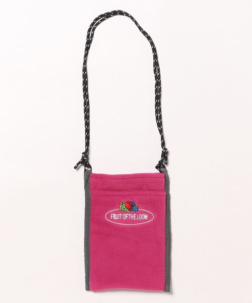 FRUIT OF THE LOOM(フルーツオブザルーム)の「FREECE SHOULDER BAG / ショルダーバッグ / カジュアル / ロゴ / ワンポイント / 刺繍 / フリース / ユニセックス(ショルダーバッグ・メンズ・ブラウン/グリーン/オレンジ/ピンク/グレー/ネイビー・FREE)」の5枚目の写真