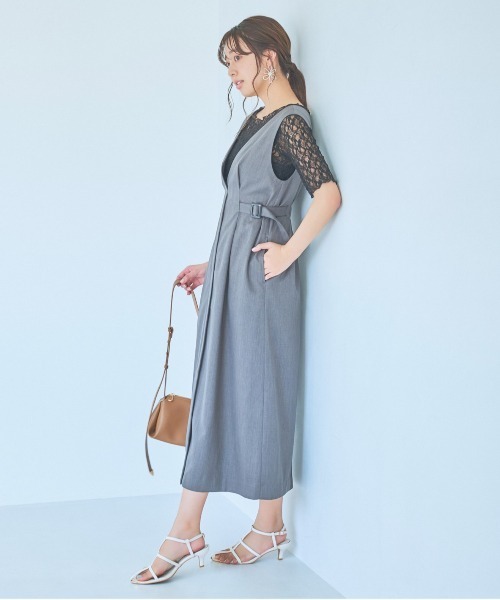 mysty woman(ミスティウーマン)の「ストレッチレースインナープルオーバー半袖 137954(Tシャツ/カットソー・レディース・ブラック/オフホワイト/ライトグリーン・FREE)」の8枚目の写真