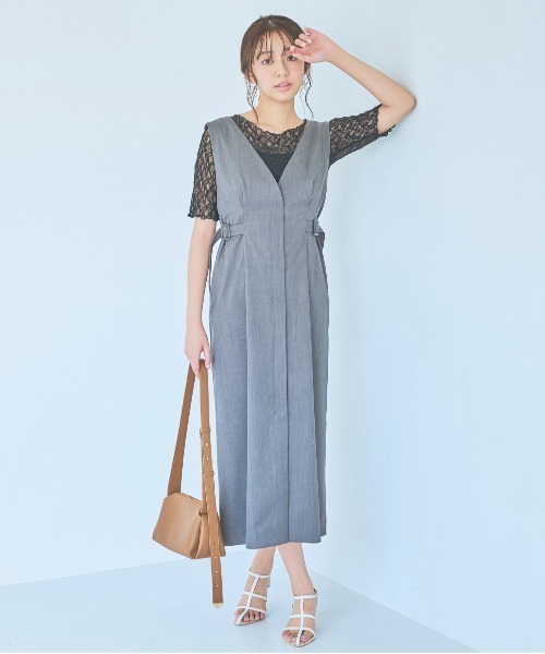 mysty woman(ミスティウーマン)の「ストレッチレースインナープルオーバー半袖 137954(Tシャツ/カットソー・レディース・ブラック/オフホワイト/ライトグリーン・FREE)」の4枚目の写真