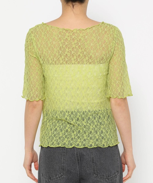 mysty woman(ミスティウーマン)の「ストレッチレースインナープルオーバー半袖 137954(Tシャツ/カットソー・レディース・ブラック/オフホワイト/ライトグリーン・FREE)」の16枚目の写真