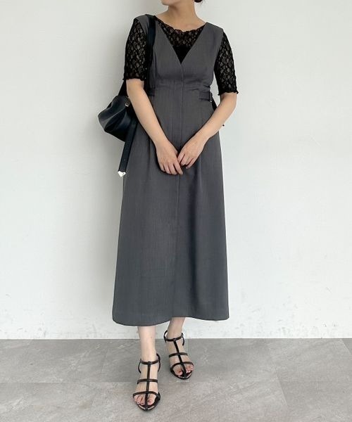 mysty woman(ミスティウーマン)の「ストレッチレースインナープルオーバー半袖 137954(Tシャツ/カットソー・レディース・ブラック/オフホワイト/ライトグリーン・FREE)」の19枚目の写真